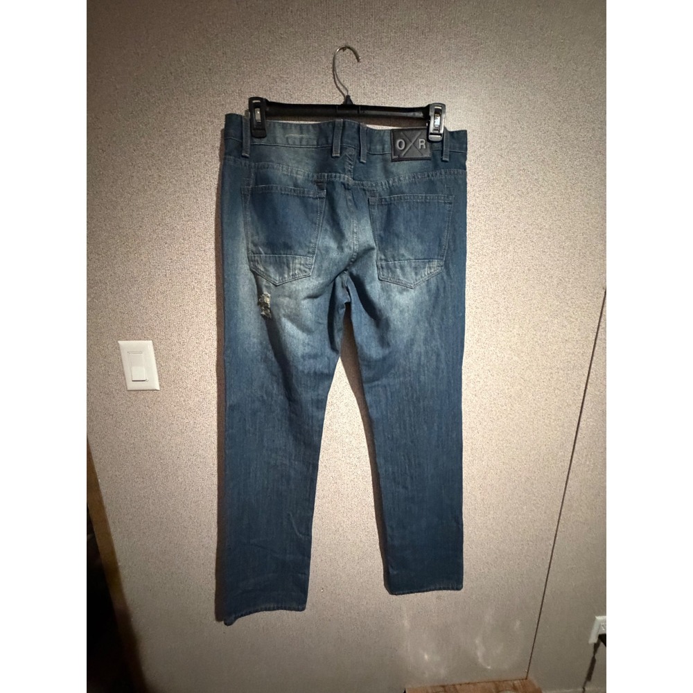 Outback Rider Mens Distressed Ripped Denim Jeans Dark Wash VE8339 36x34 NEW - Picture 9 of 9